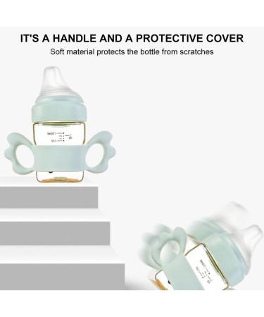 Buy Silicone Baby Bottle Handles | Set of 2 Wide Neck Holders for Small Hands - Easy Grip Design - Buy Online on SooperMarket.com