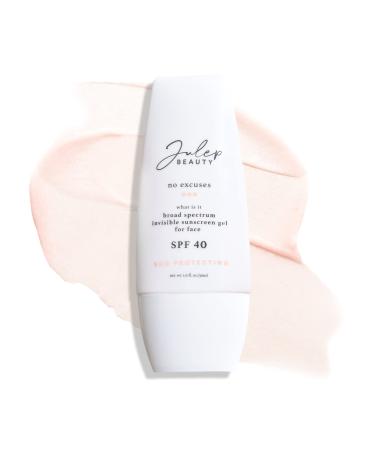 Julep No Excuses SPF 40 Clear Facial Sunscreen Broad-Spectrum - Glow Face Moisturizer With Antioxidants - Non-Greasy Formula - Safe for Sensitive and Acne Prone Skin - 1 Fl Oz