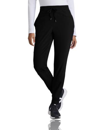 BARCO One Boost Scrub Jogger for Women - Yoga Style Medical Jogger Mid-Rise 4-Way Stretch Women's Scrub Pant Medium Black