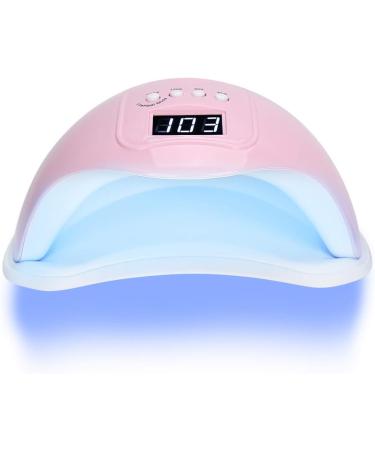 48W UV LED Nail Lamp for Gel Nails Polish | Professional Salon Curing Light with 4 Timer Settings and Sensor | Pink - Buy Online on SooperMarket.com