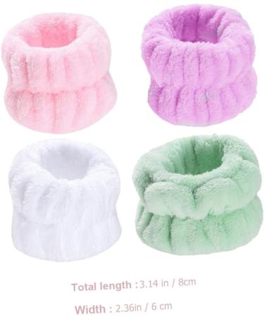 Healeved 4 Pairs Wristband Bow Washing Headband Wrist Washband Shower Hair Band Makeup Sweatband Washing Hair Band Wrist Bands Beauty Headband Supple Wrist Strap Miss Plush Jewelry Soft - Buy Online on SooperMarket.com