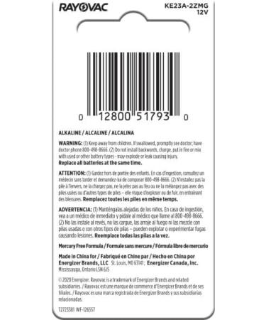 Buy Rayovac 23A Alkaline Batteries - 12V Keyless Battery Pack (2 Count) for International Shipping - Buy Online on SooperMarket.com