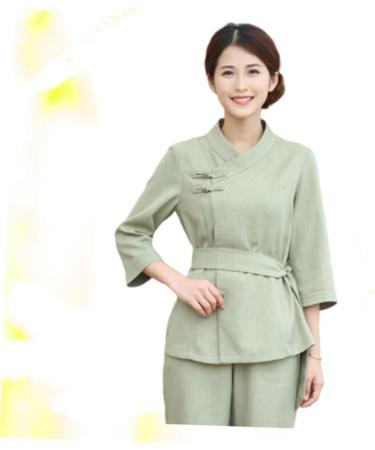 FOMIYES 1 Set Spa Robe Hairdressing Tunic Spa Gown Salon Smock Salon Uniforms Women Barber Shop Apron Spa Work Uniforms for Women Hair Salon Cape Spa Kit Spa Cloth Kimono Hair Dye L Green - Buy Online on SooperMarket.com