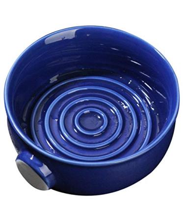 Aflytep Ceramic Men's Shaving Mug Bowl Cup Thread Bottom Wide Opening for Shaving Brush and Shaving Soap Royal Blue