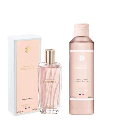 Yves Rocher Comme Une Evidence Perfume and Body Hair Milk Set of 2 for Women 200 ml./6.7 fl.oz. and 100 ml./3.3 fl.oz.