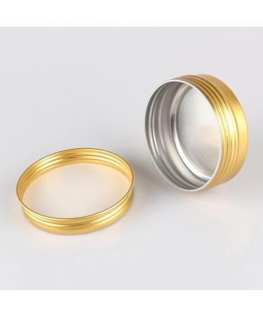 Zeoabsy Set of 10 Gold Aluminum Empty Jars - 60ml Cosmetic Cream Tins with Screw Lid & Spatulas - Perfect for Ointments Candles and More - Buy Online on SooperMarket.com