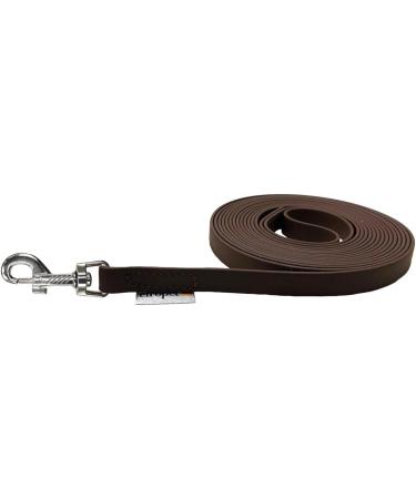 Biothane Dog Drag Line | 12m with Hand Loop | Durable Leash for Medium & Large Dogs | 16mm Width in Brown - Buy Online on SooperMarket.com