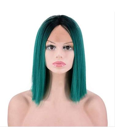 BGHJUE Gradient Dark Green In Front Lace Hand Weave Wigs