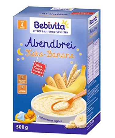 Bebivita Evening Porridge Biscuits - Banana Flavor 500g | Ideal for Babies 4 Months+ | International Shipping - Buy Online on SooperMarket.com