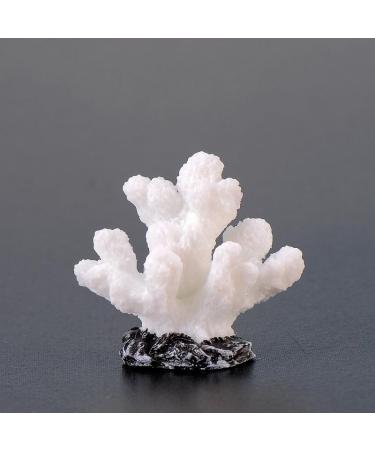 Movoja 2 PIECES - Aquarium Decoration Corals - for fresh and salt water - Decoration Coral Aquaristics - 8 White Coral 8 White