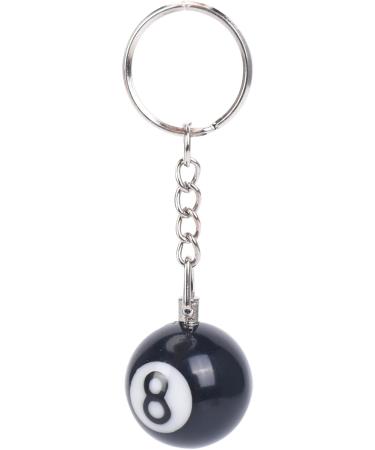 Aboiledy 2 Pieces Billiard Ball Keychain Creative Black 8 Ball Key Ring for Happiness | 25mm Plastic Keychain for Pool Enthusiasts - Buy Online on SooperMarket.com