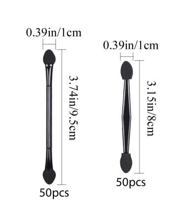 100 Pcs Disposable Eyeshadow Sponge Set | Bulk Dual Sided Applicators Brushes (2 Sizes) - Buy Online on SooperMarket.com