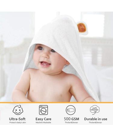 Cozy Bamboo Hooded Bathing Towel for Babies & Kids | Lattcure 90x90 cm | Warm & Soft Bath Towels - Buy Online on SooperMarket.com