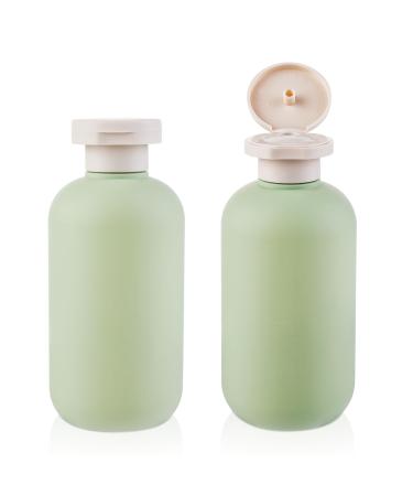 WLLHYF Squeeze Bottle 2 Pcs Travel Shampoo Bottles Refillable Portable Flip Cap Travel Containers Leak Proof Reusable Empty Bottles for Toiletries Shampoo Travel Outdoor Camping 100ML Green