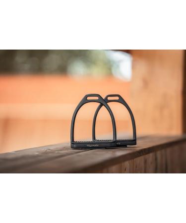 Equinate Stirrups Midway 10cm Black Matt - Anti-Slip Rubber Tread for Adults & Children - Set of 2 - International Shipping Available - Buy Online on SooperMarket.com