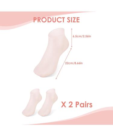 Fluhaw Silicone Moisturizer Socks - 2 Pairs for Soft Smooth Feet | Aloe Slide-Resistant Gel Socks for Dry Cracked Skin & Calluses | Ultimate Foot Care - Buy Online on SooperMarket.com