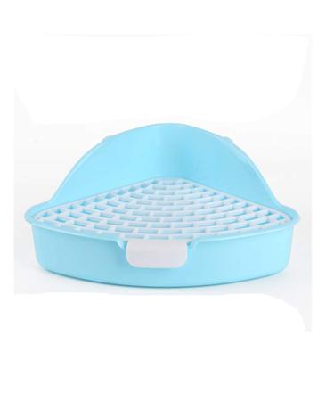 RUBYHOME Triangle Potty Trainer Corner Litter Bedding Box Pet Pan for Baby Rabbit, Chinchillas, Small Guinea Pigs, Ferret, Galesaur Blue