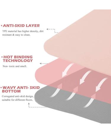 Non Slip Yoga Mat for Women - Eco Friendly Anti-Tear 1/4 Thick Pilates Fitness Mat - Home Workout Exercise Mat with Carrying Sling - Parfait Pink & Gray - Buy Online on SooperMarket.com