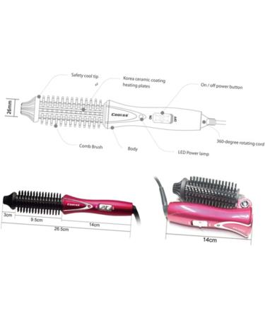 Mikinona Travel US Barrel Heated Curler Brush Ceramic Hair Long Iron Hot for Plug Curling Styler with - Buy Online on SooperMarket.com