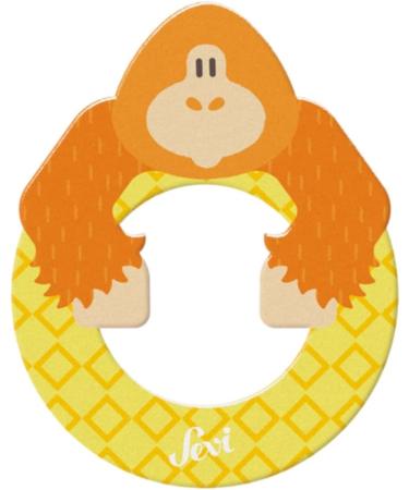 Sevi 83015 Tier Wood Letters - Orang-Utan Door Letters | ABC Learning Toys for Kids | Educational Wooden Toys for Ages 3+ | Green Pink Yellow - Buy Online on SooperMarket.com