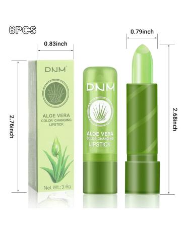 6Pcs Aloe Vera Tinted Lip Balms PH Lip Color Changing Lipstick Set - Long Lasting Korean Mood Lip Tint Gloss for Women & Girls - Buy Online on SooperMarket.com