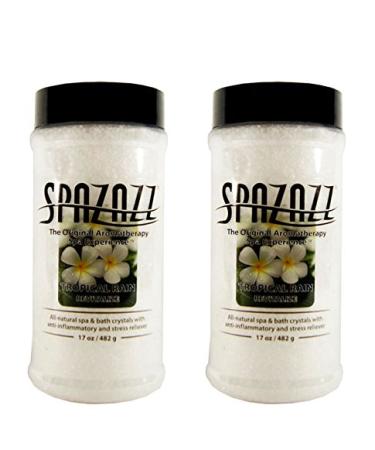 Spazazz Aromatherapy Spa and Bath Crystals Originals (Tropical Rain 17oz (2 Pack))