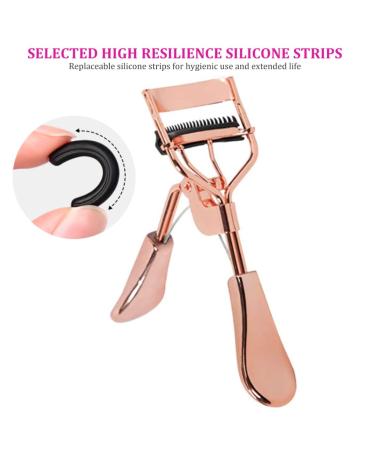 Professional Eyelash Curler with Comb | Metal Lash Curler & 2 Refill Pads | Precision Eye Makeup Tool for Women & Girls - Buy Online on SooperMarket.com