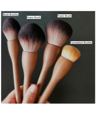 Buy Large Walnut Handle Kabuki Powder Brush - Soft Fiber Makeup Tool | Advanced Fashionable Design - Buy Online on SooperMarket.com