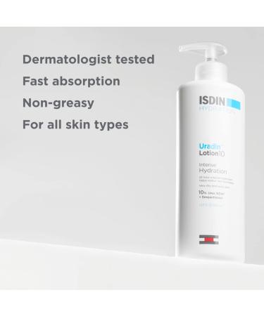 ISDIN Body Lotion Uradin10 Intense Hydration Fast Absorbing Dermatologically Tested - 13.5 Oz.