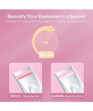 MRNHA White YJ02 Eyelashes Curls Portable Small Electric Heated Eyelash Curler Long Lasting Electric Heated Comb Makeup Tool - Buy Online on SooperMarket.com