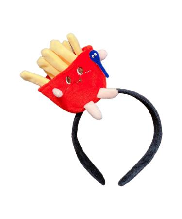 JSGHGDF Cute Stuffed Chicken Leg Shape Hair Hoop Women Spa Wash Face Makeup Headband for Photoshoots Halloween Hair Accessories French Fries Headban