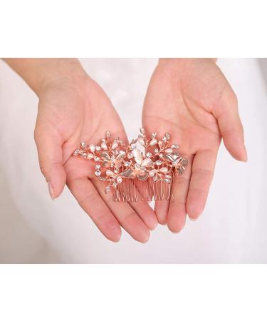 Deniferymakeup Wedding Rhinestone Pearls Butterfly Hair Comb Bridal Vintage Headpiece Crystal Women Hair Comb Bridal Hair Comb Wedding Hair Piece Wedding Accessories