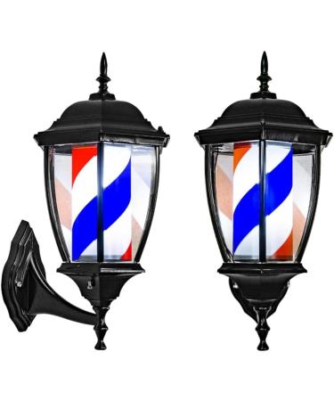 Barber Shop Pole Light Outdoor Vintage Style Red White Blue Strips Rotating Illuminating Hair Salon Hairdressing Sign Light Barber Shop Waterproof Wall Mountable Lamp - Buy Online on SooperMarket.com