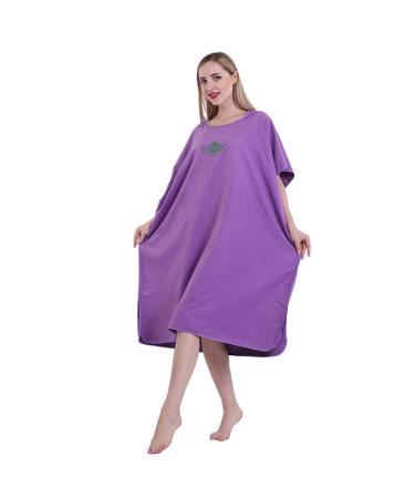 Badeponcho surf poncho ultra -echo towel bathing towel poncho beach change in the beach quick -dry bathrobe from microfases for women's children 90 * 110cm violet