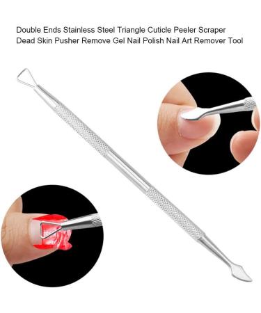 Double Ends Stainless Steel Triangle Cuticle Peeler Scraper Dead Skin Pusher Remove Gel Nail Polish Nail Art Remover Tool Practical and Popular Durability and practicality - Buy Online on SooperMarket.com