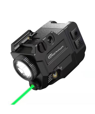500 Lumens Pistol Light Laser Combo - Rail Mounted Weapon Light for Pistol with Picatinny Rail and GL Rails Green
