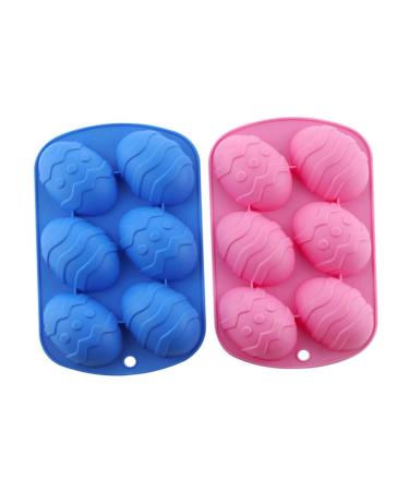 Alipis 2pcs Six Egg Mold Easter Egg Shapes Baking Mold Easter Egg Molds Silicone Egg Candle Mold Silicone Molds Gummy Mold Baking Pan Easter Silicone Mould Silica Gel Cake Chocolate Mold