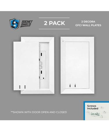 Child Resistant Outlet Cover (2-Pack) | Decora GFCI Wall Plate | Sliding Door with Lock | Safe & Stylish | Made in USA - Buy Online on SooperMarket.com