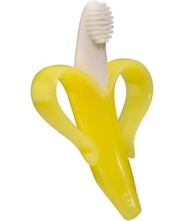 Baby Banana Yellow Banana Infant Toothbrush - Easy to Hold Train Infants Babies and Toddlers for Oral Hygiene - Teether Effect for Sore Gums - Buy Online on SooperMarket.com
