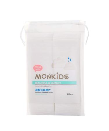 Makeup Remover Stretchable Cotton Pads: 240Pcs Facial Make Up Removal Wipes Face Cleaning Cloths with Storage Bag for Makeup Nail Polish Removal