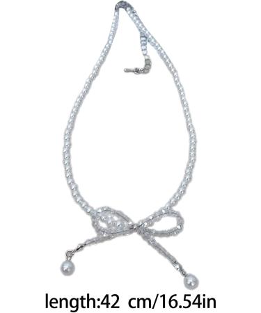 Oralgo's Bohemian Pearl Necklace | Loop Trailer & Collarbone Chain | Crystal Pearls Jewelry for Women & Girls - Black - Buy Online on SooperMarket.com