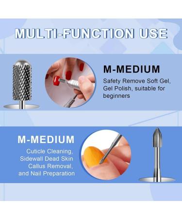 Tungsten Carbide Cuticle Clean Bit 2Pcs for Nail Drill - Smooth Round Top Barrel Head - Ideal for Gel Polish and Natural Nails - Buy Online on SooperMarket.com
