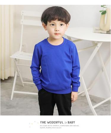 Taigood Boys Cotton Sweatshirt Long Sleeve T-Shirt | Age 5-6 Years | Blue - Buy Online on SooperMarket.com