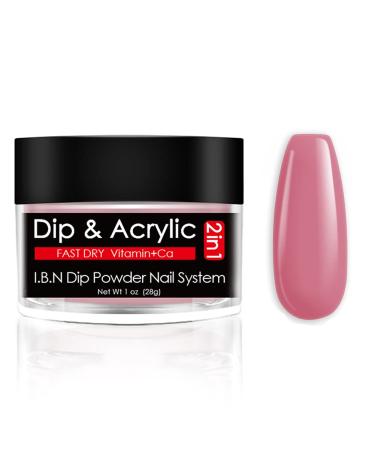 Red Dip Powder (Added Calcium Vitamin) I.B.N 2 In 1 Acrylic Dipping Powder Color 1 Ounce, Non-Toxic & Odor-Free, No Need Nail Lamp Dryer (016)