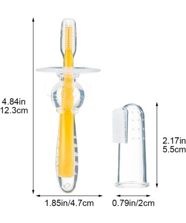 1set Baby Finger Toothbrush for Training Teething Kids Soft Silicone Training Toothbrush Baby Children Oral Care Tooth Brush Baby Stuff Yellow - Buy Online on SooperMarket.com