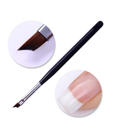 French Tip Nail Brush with Black Handle - Oblique Head UV Gel Acrylic Painting Pen | Pack of 1 - Buy Online on SooperMarket.com