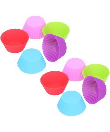 Silicone Cup Delaman 10Pcs Silicone Cup Resuable Food Grade Cake Mold Cupcake Liners for Bakery Home - Buy Online on SooperMarket.com