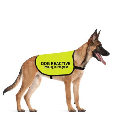 Reactive Dog Jacket Vest Dog Reactive Dog Training/Reactive Not Aggressive Service Dog Slogan Warning Vest (REACTIVE Training L EU)