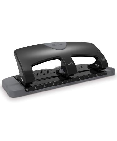Swingline 3 Hole Punch  Desktop Puncher for Binder  20 Sheet Punch Capacity  SmartTouch  Black/Silver (74133) 3 Hole Punch 20 Sheet