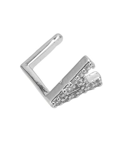 Capital Letter A Single Hip Hop False Tooth Halloween Festival Hip Hop Tooth Decoration Accessory (Silver Color)